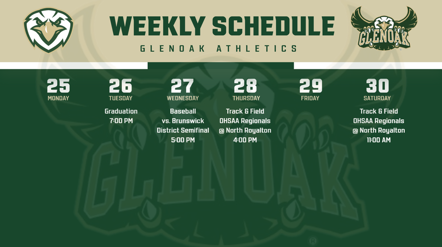 Weekly Schedule: 5/25-5/30